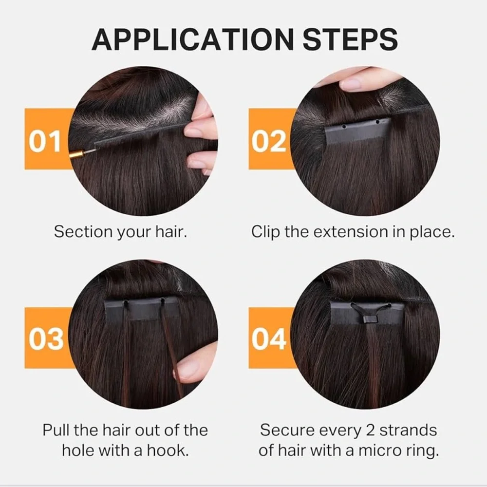 Dark Brown Chestnut Brown Human Hair Butterfly Weft 20 Inch Hair Extensions